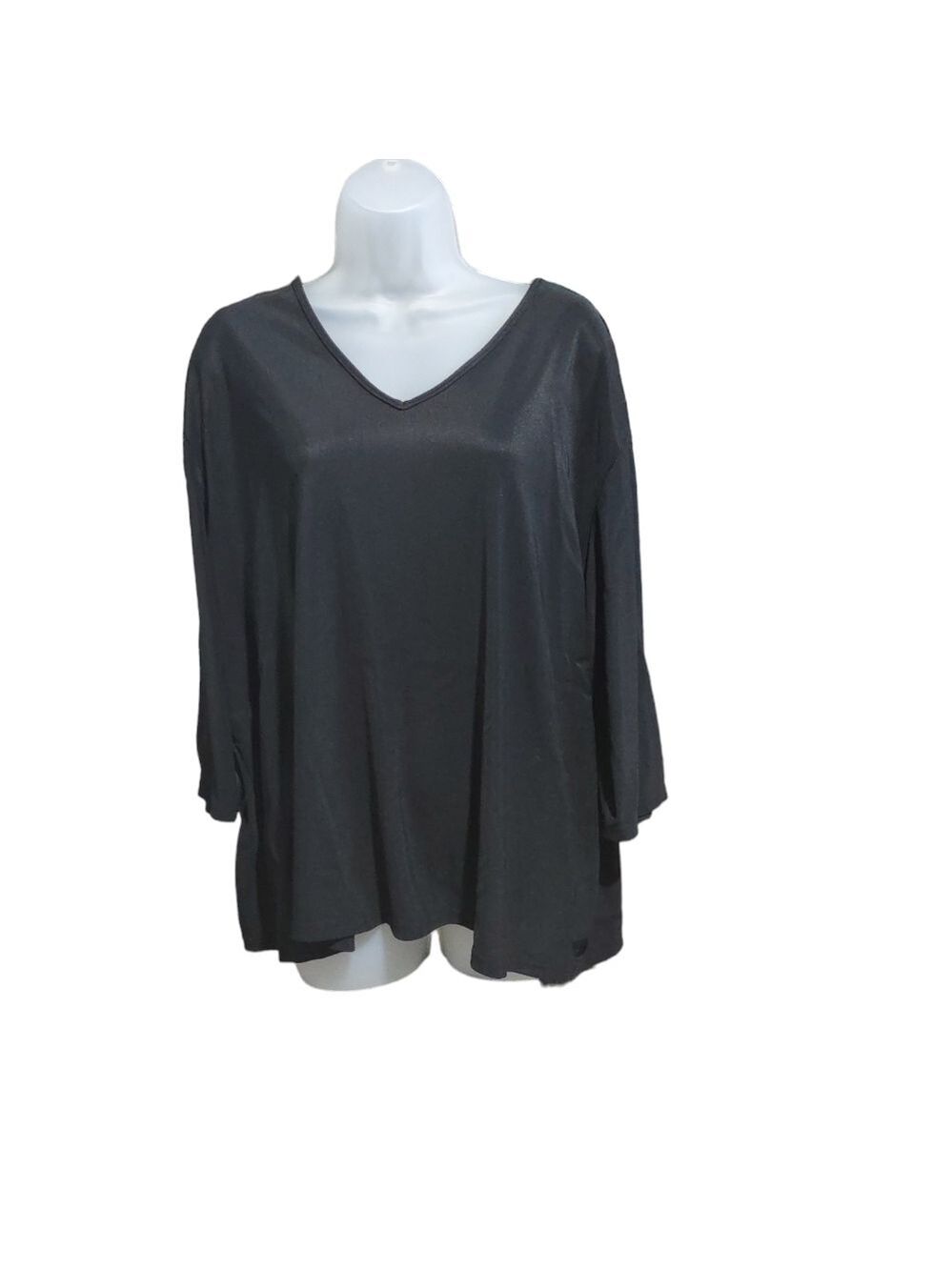 Briggs New York Black Knit 3/4 Sleeve Top Plus Size 3X